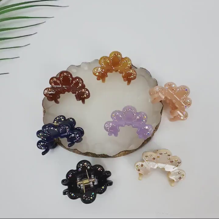 Pure Color Crown Mini Hair Clips with Cubic / Cute Small French Hair Pin / Hair Accessory for Woman