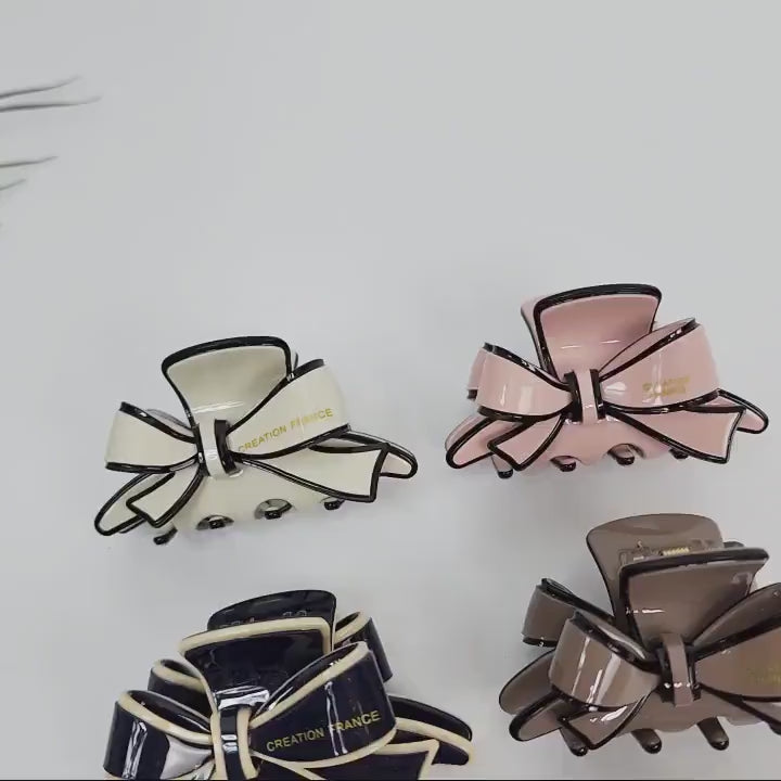 Pastel Color Fashion Ribbon Hair Claw Clip (2.4 Inch) / Luxurious French Hair Pin / Hair Accessory for Woman