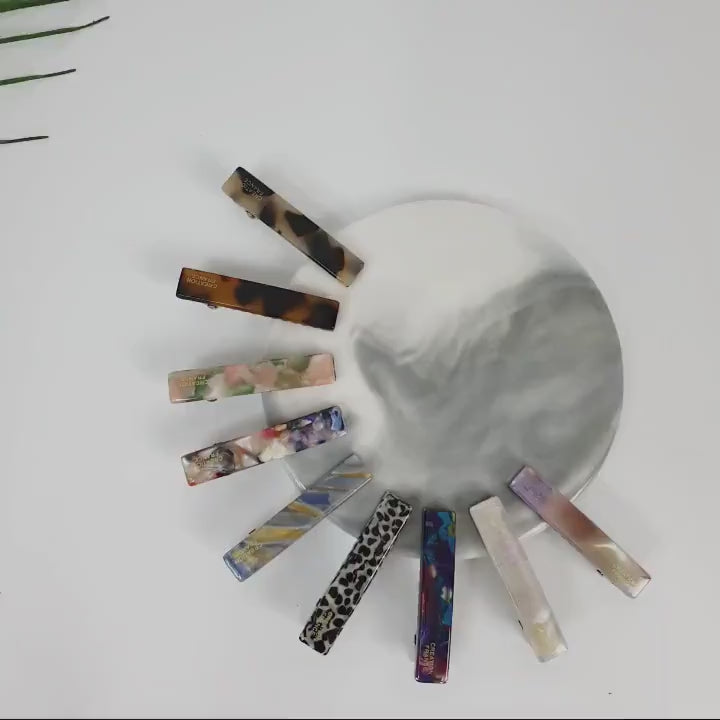 Cute Extra Mini Hair Clips (1.6 Inch) / Tortoise Shell Small French Hair Pin / Hair Accessory for Woman / Square French Barrette