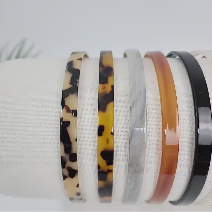 Tortoise Shell Simple Thin Headband / Simple Acrylic Alice Headband / Hair Accessory for Woman