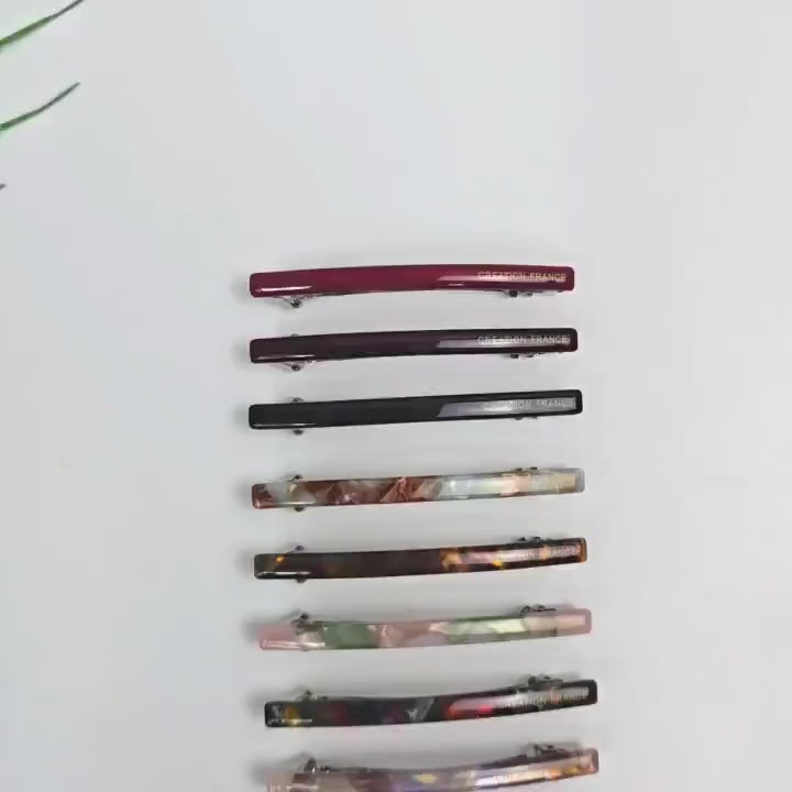 New Color Mini Slim Pepero Hair Clip (2.6 Inch) / Elegance Leopard French Hair Pin / Automatic Hair Clip