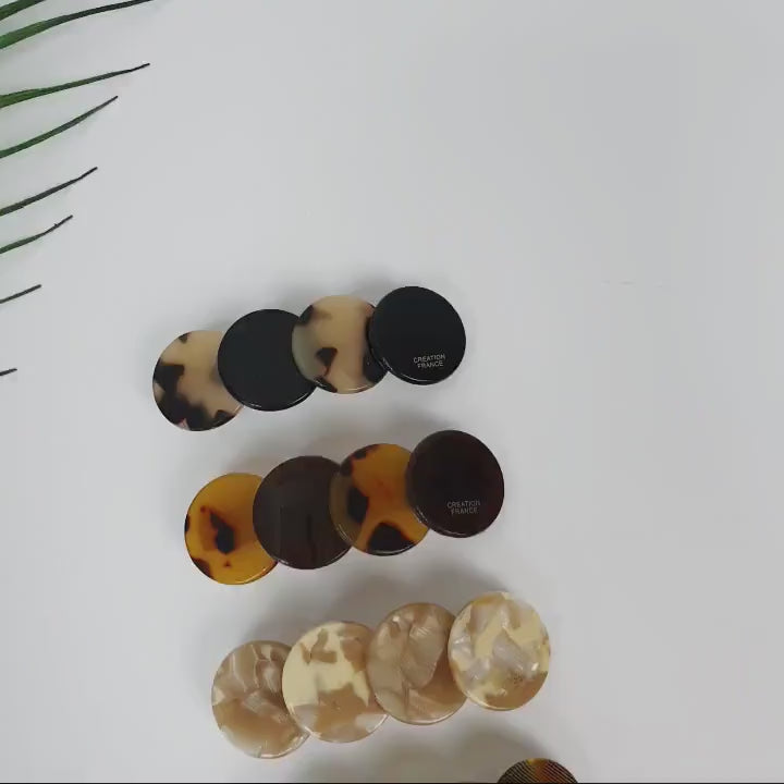 Double Floral Leaf Hair Barrette (2.6 Inch) / Tortoise Shell French Hair Pin / Hair Accessory for Woman / Automatic Hair Clip