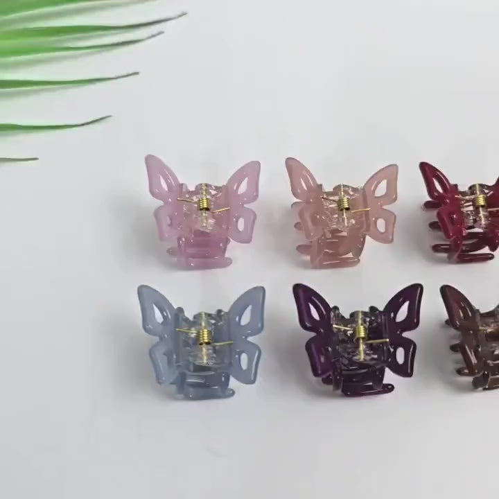 Pure Small Edge Wing Butterfly Mini Hair Claw Clip (1.2 Inch) / Vivid Color French Pin / Alligator Hair Clip for Woman