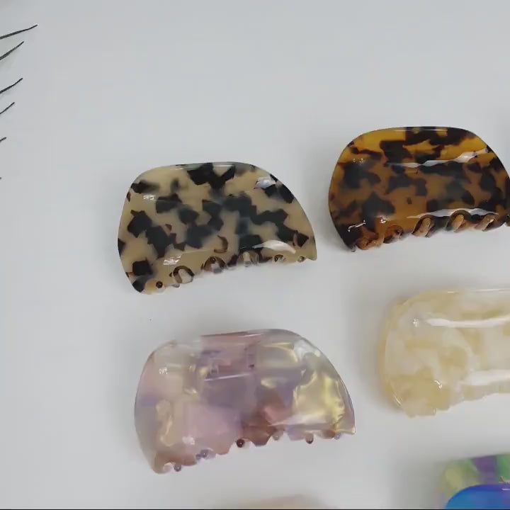 Leopard Aurora Bumpy Medium Size Hair Clip / Tortoise Marble French Hair Claw / Hair Accessory for Woman