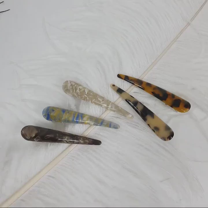 Tortoise Shell Medium Size Alligator Hair Clip (3.3 Inch) / Luxurious Cellulose Leopard French Hair Clip / Hair Accessory for Woman
