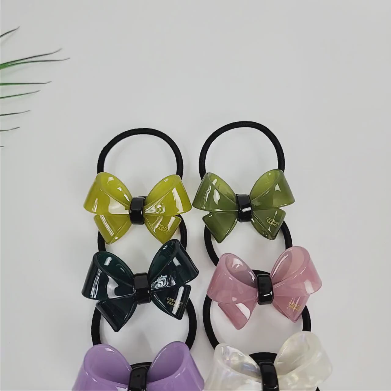 Pastel Color Bold Butterfly Ribbon Hair Tie (2.2 Inch) / Simple Cute Ponytail Holder / Hair Accessory for Woman / French Hair Tie