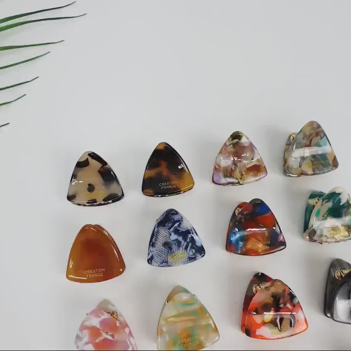 Triangle Mini Hair Clip Claw / Tortoise Shell Small French Hair Pin / Hair Barrette for Woman