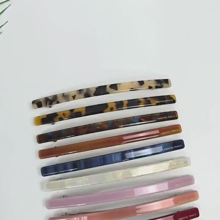 Simple Straight Updo Bobby Pin (4.9 Inch) / Elegance Leopard French Hair Pin / Hair Accessory for Woman / Automatic Hair Clip