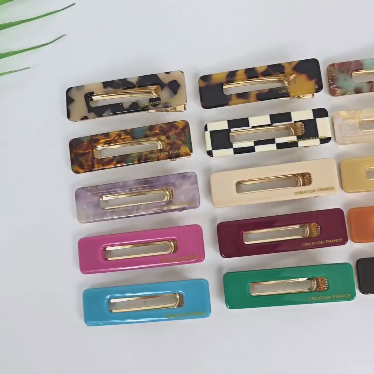 Simple Straight Rectangular Frame Mini Clip Side Claw (2.4 Inch) / Vivid Color French Pin / Alligator Hair Clip for Woman
