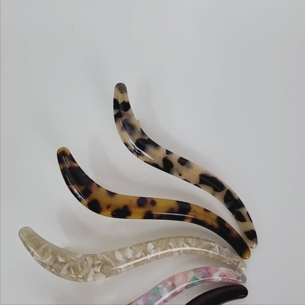 Leopard S-Line Long Hair Claw Clip / Cute French Hair Pin / Alligator Hair Clip for Woman / French Barrette for Girls