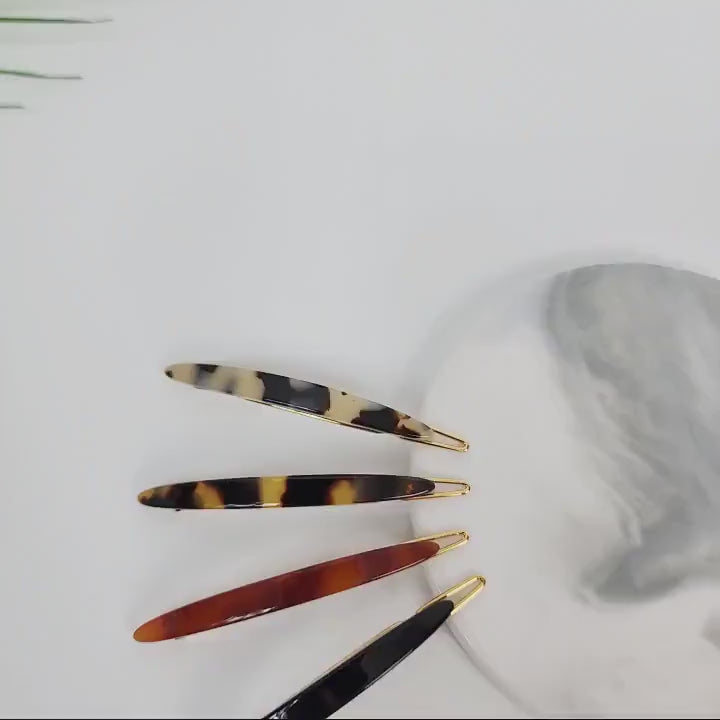 Raurence Oval Slim Long Bobby Pin (2.2 Inch) / Luxurious French Hair Pin / Hair Accessory for Woman / Snap Pin for Thin Hair