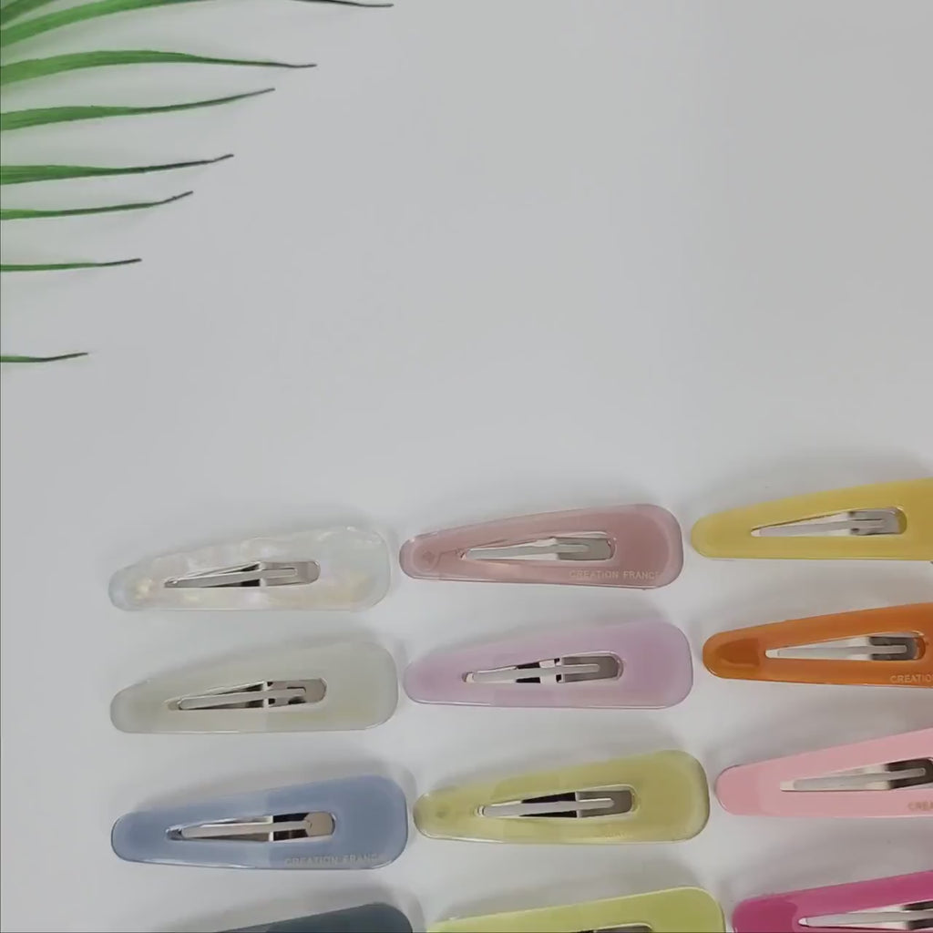 Pure Color Mini Triangle Snap Clip (2.2 Inch) / Tortoise Marble Hairgrip Barrette / French Hair Pin / Tic Tac Hair Clip Pin